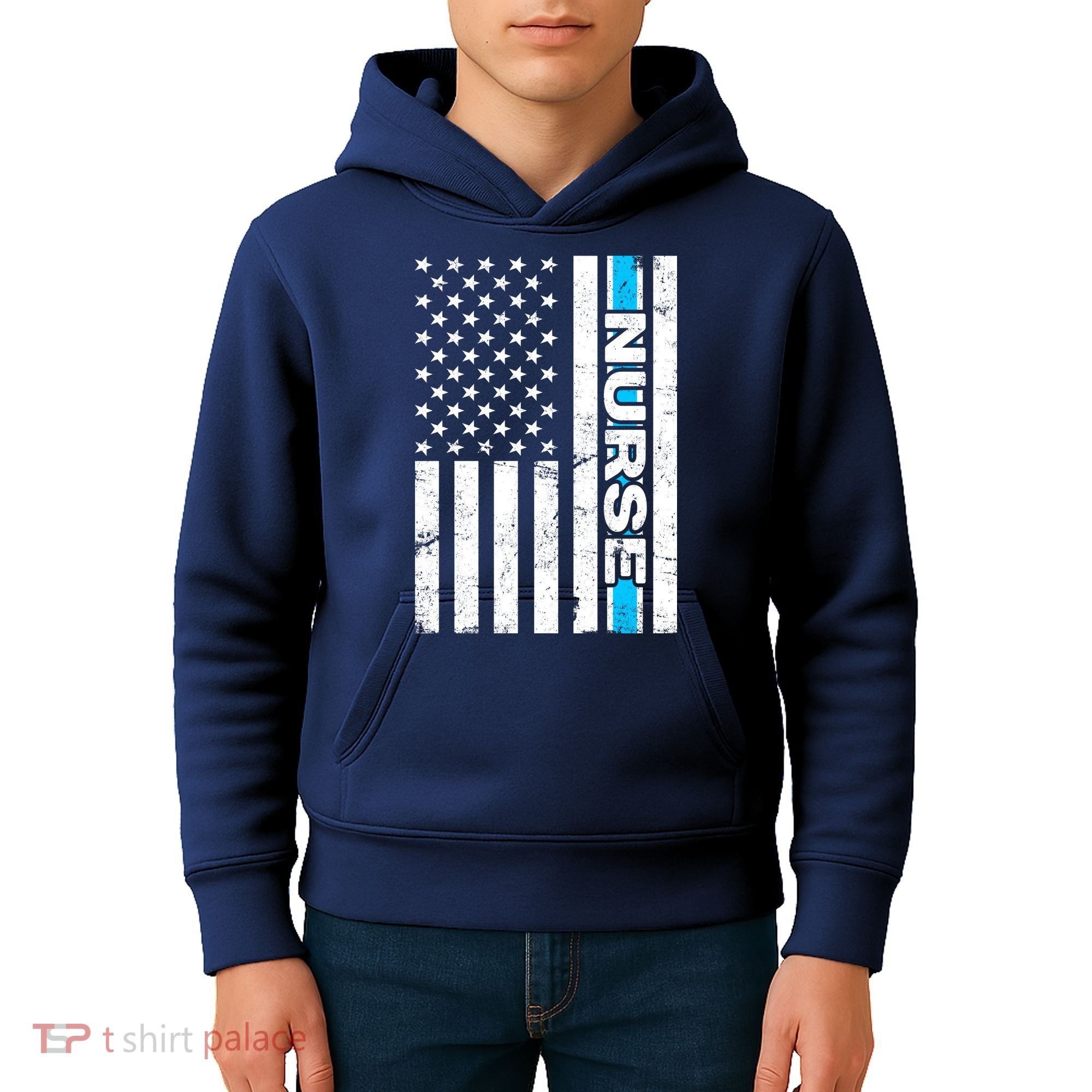 Support Nurses Front Line Flag Kids Hoodie