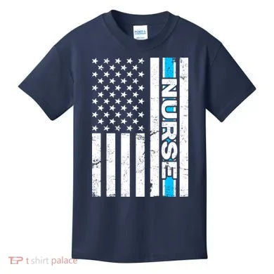 Support Nurses Front Line Flag Kids T-Shirt