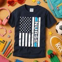 Support Nurses Front Line Flag Kids T-Shirt thumb 3