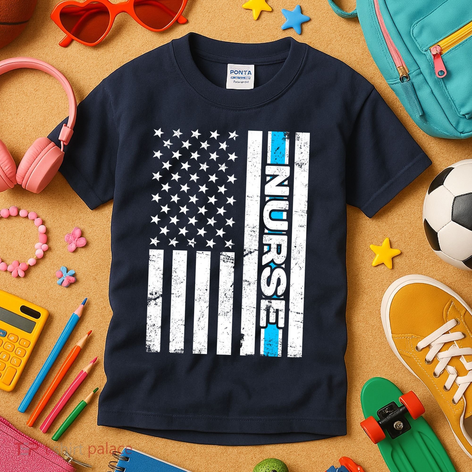 Support Nurses Front Line Flag Kids T-Shirt