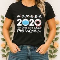 Support Nurses The Ones Who Saved The World Women's T-Shirt thumb 2