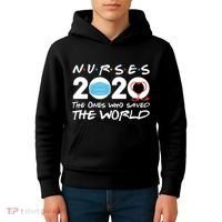 Support Nurses The Ones Who Saved The World Kids Hoodie thumb 4