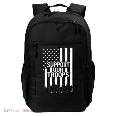 Support Our Troops Distressed American Flag Backpack