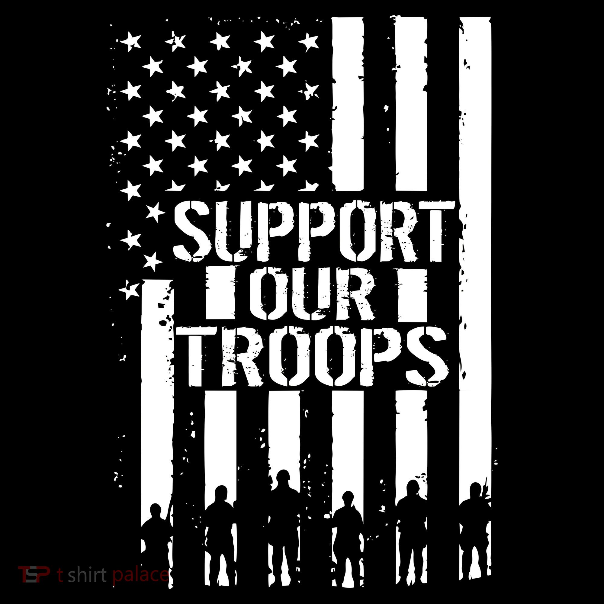 Support Our Troops Distressed American Flag Backpack