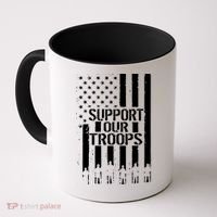 Support Our Troops Distressed American Flag Coffee Mug thumb 0