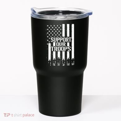Support Our Troops Distressed American Flag Tumbler
