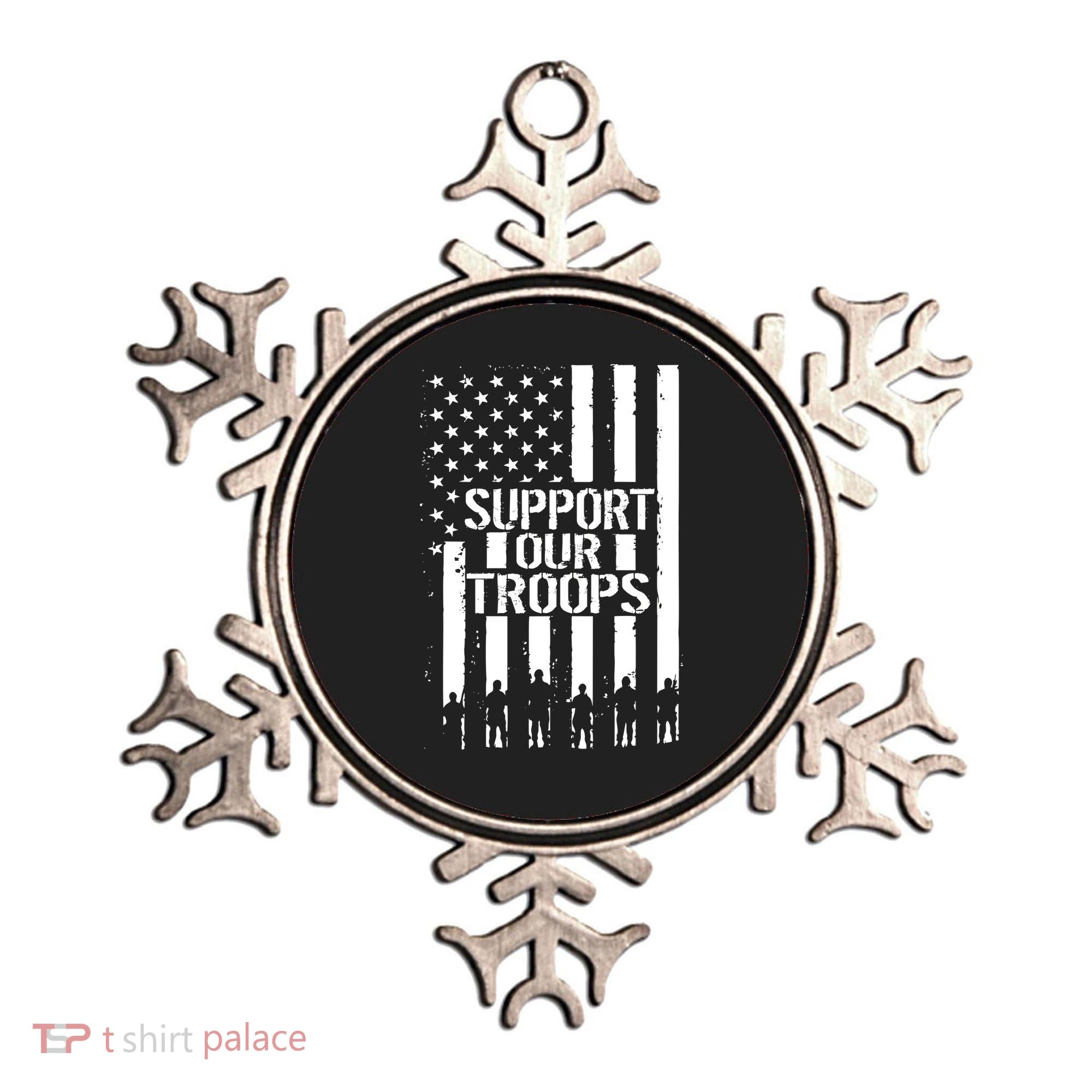 Support Our Troops Distressed American Flag Ornament