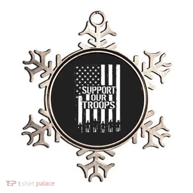 Support Our Troops Distressed American Flag Ornament