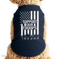 Support Our Troops Distressed American Flag Doggie Tank thumb 0