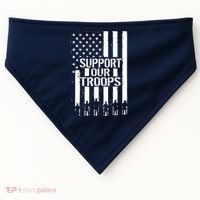 Support Our Troops Distressed American Flag USA-Made Doggie Bandana thumb 0