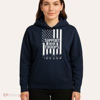 Support Our Troops Distressed American Flag Hoodie thumb 5
