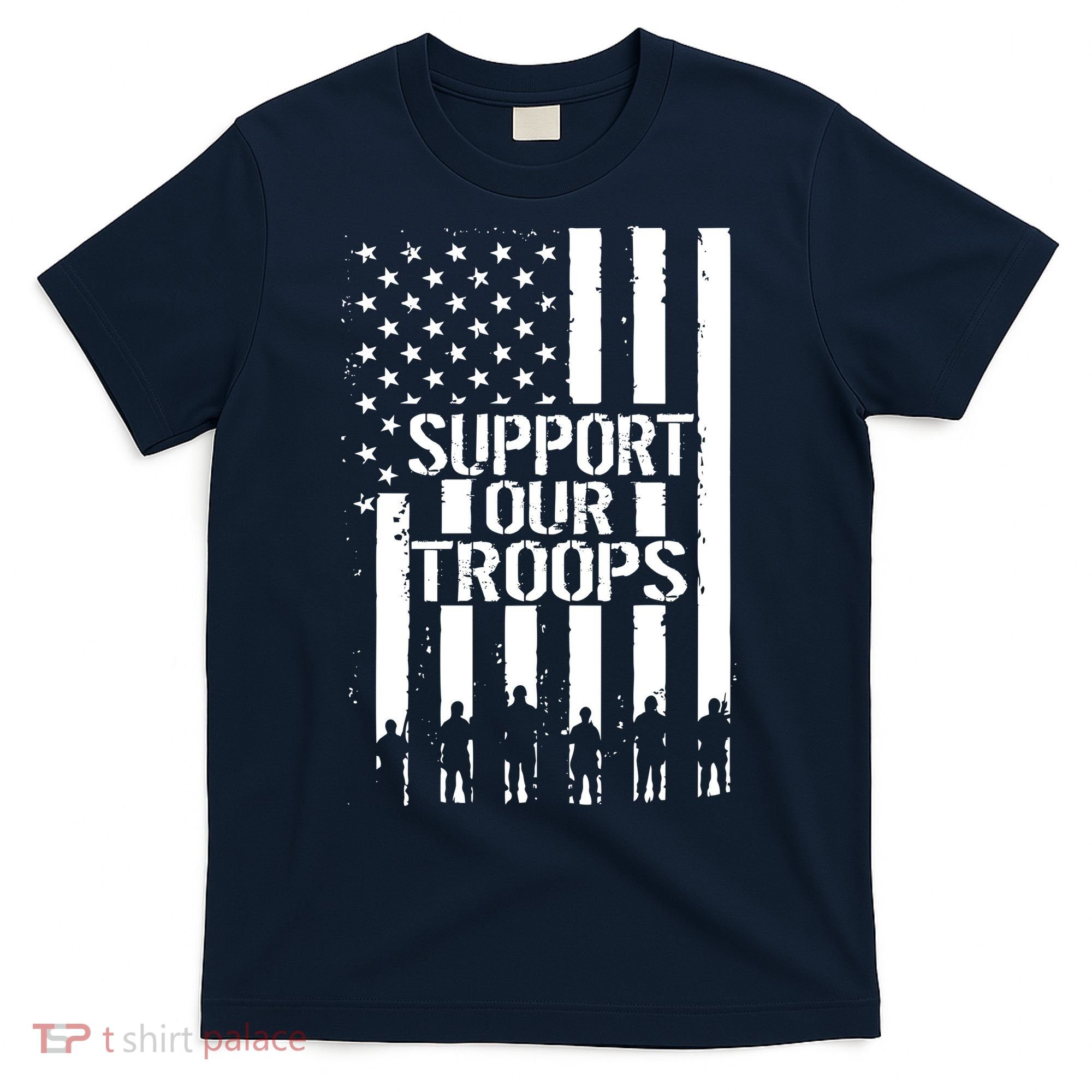 Support Our Troops Distressed American Flag T-Shirt