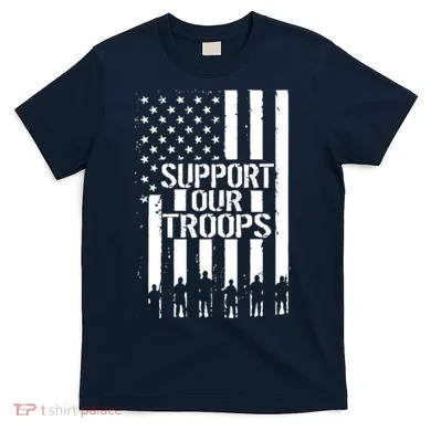 Support Our Troops Distressed American Flag T-Shirt