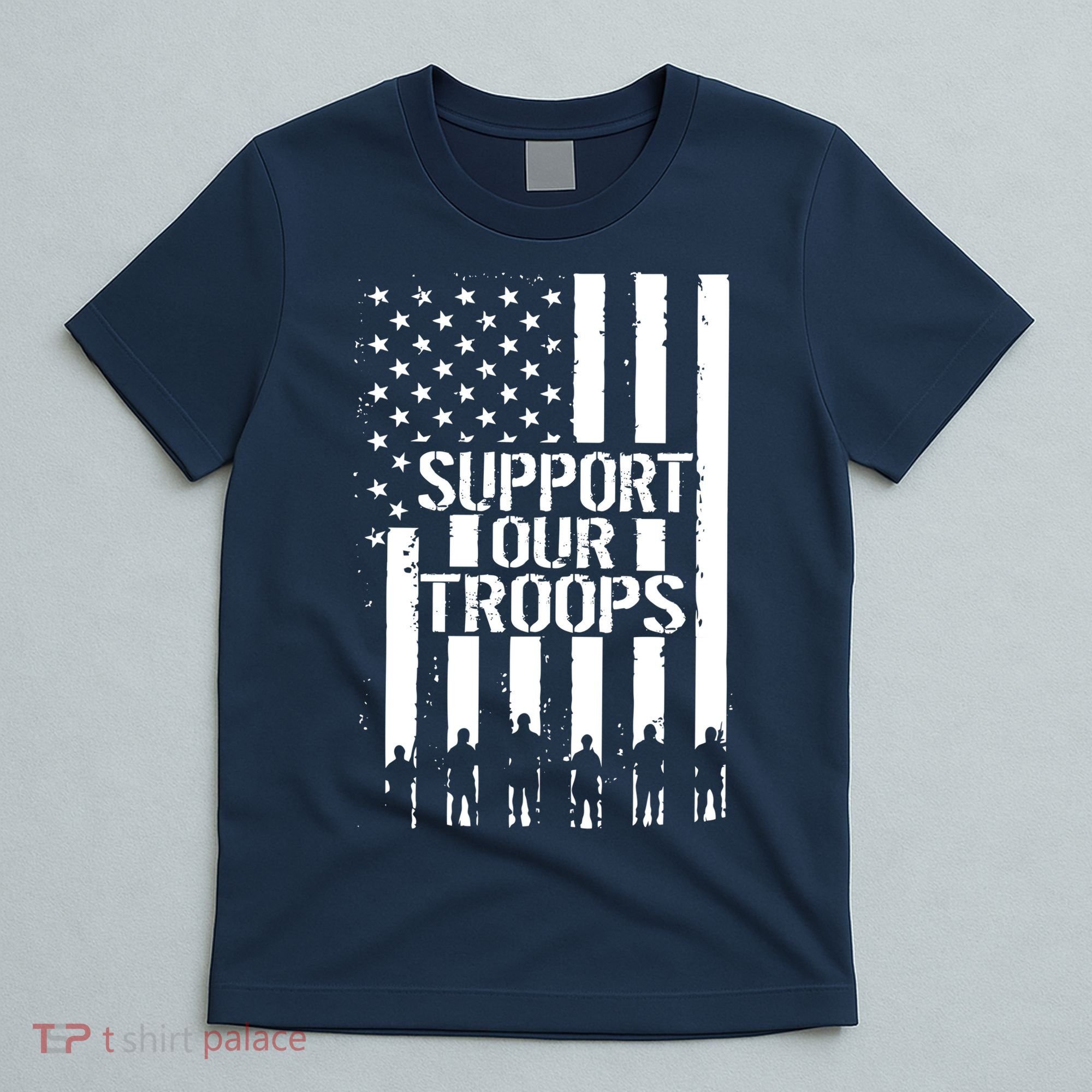 Support Our Troops Distressed American Flag T-Shirt