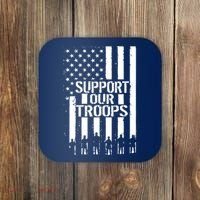 Support Our Troops Distressed American Flag Coaster thumb 0