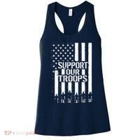 Support Our Troops Distressed American Flag Women's Tank Top thumb 0