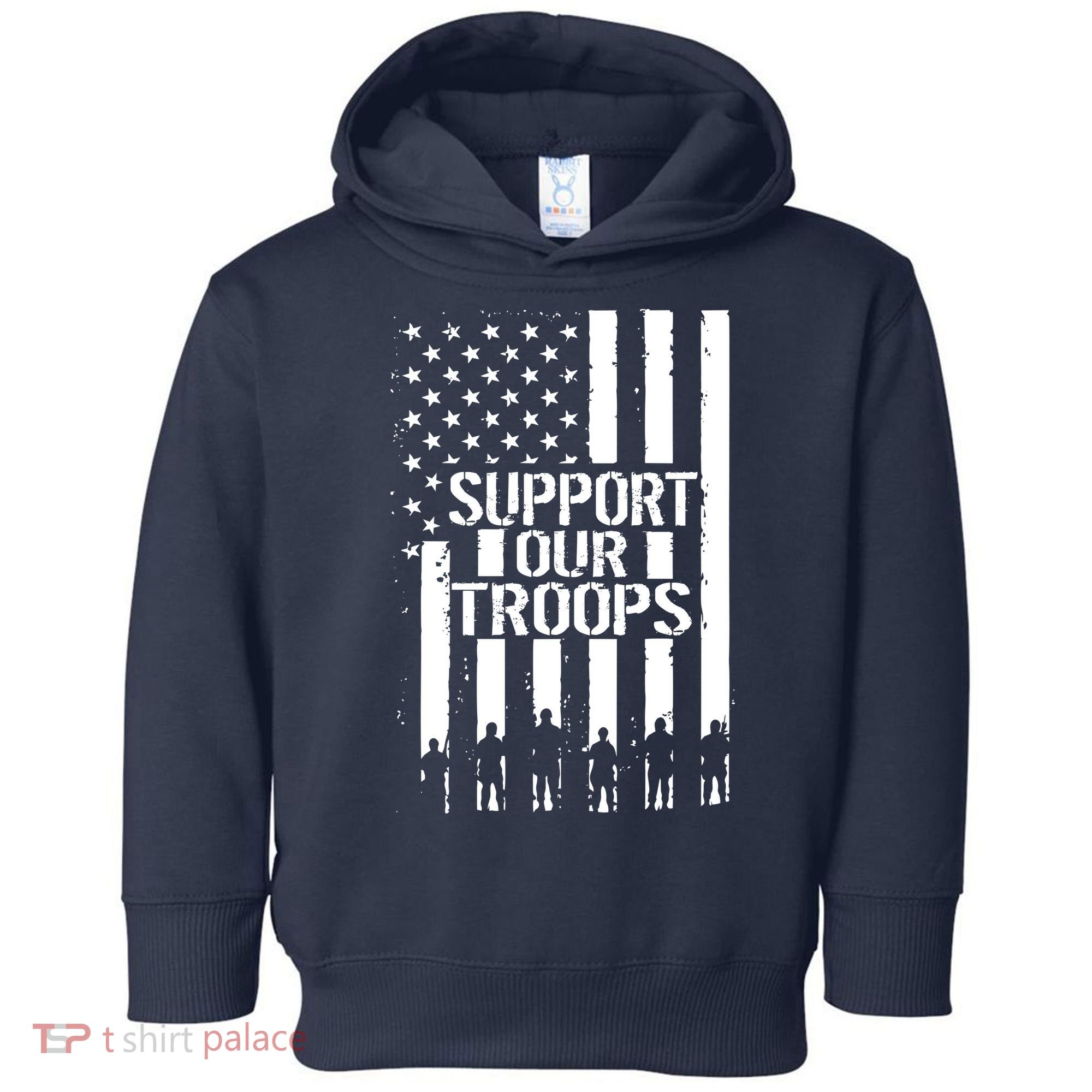 Support Our Troops Distressed American Flag Toddler Hoodie