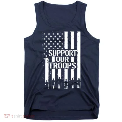 Support Our Troops Distressed American Flag Tank Top