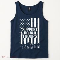 Support Our Troops Distressed American Flag Tank Top thumb 2