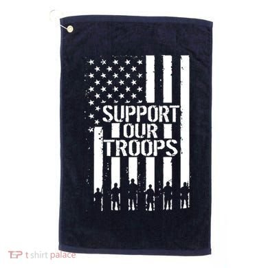 Support Our Troops Distressed American Flag Golf Towel