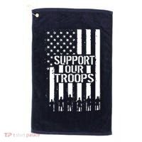 Support Our Troops Distressed American Flag Golf Towel thumb 0