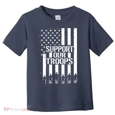 Support Our Troops Distressed American Flag Toddler T-Shirt