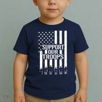 Support Our Troops Distressed American Flag Toddler T-Shirt thumb 2