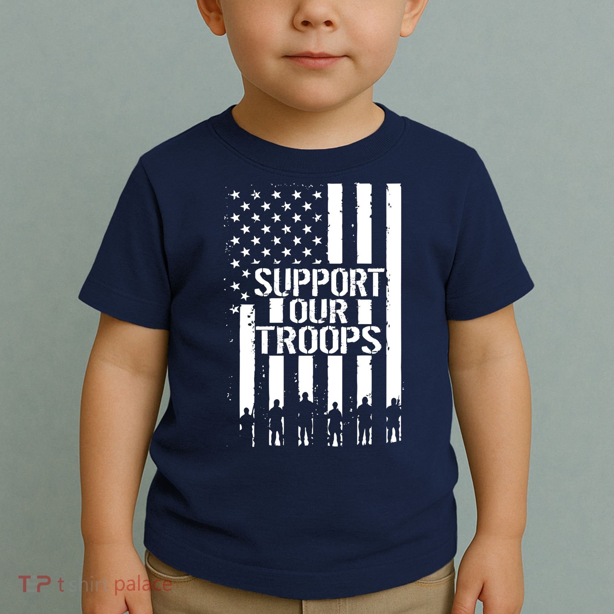 Support Our Troops Distressed American Flag Toddler T-Shirt