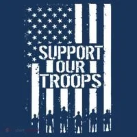 Support Our Troops Distressed American Flag Women's Long Sleeve Shirt thumb 2