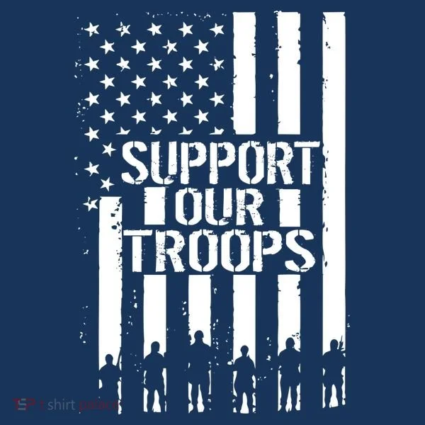 Support Our Troops Distressed American Flag Women's Long Sleeve Shirt