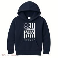 Support Our Troops Distressed American Flag Kids Hoodie thumb 0