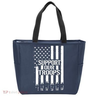 Support Our Troops Distressed American Flag Tote Bag