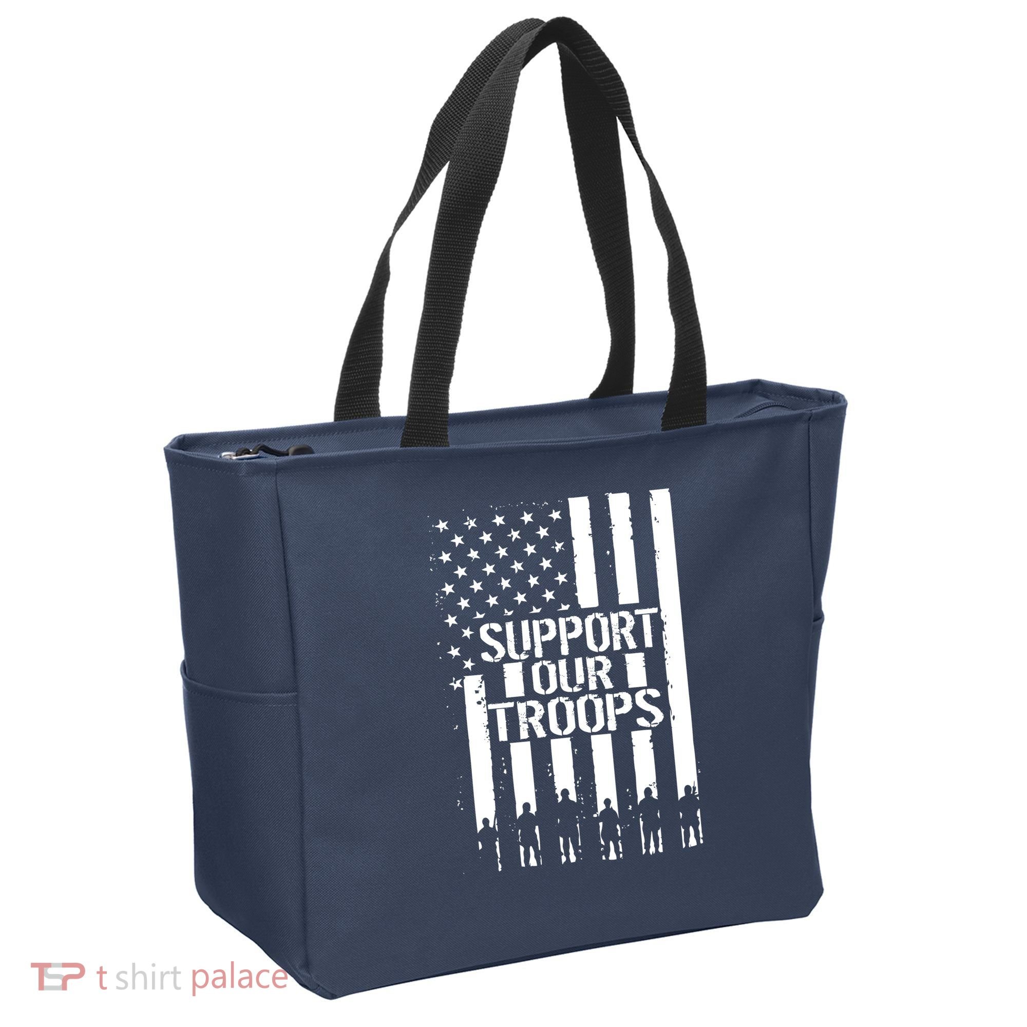 Support Our Troops Distressed American Flag Tote Bag
