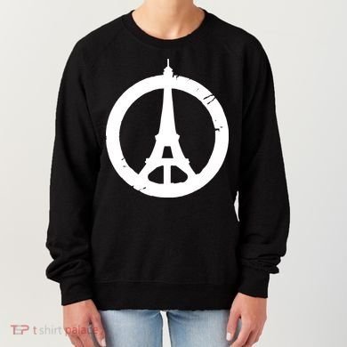 Support Paris Peace Sign Eiffel Tower Women's Sweatshirt