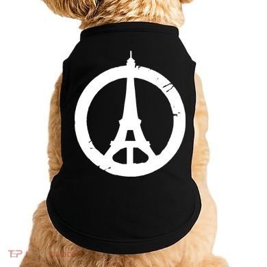 Support Paris Peace Sign Eiffel Tower Doggie Tank