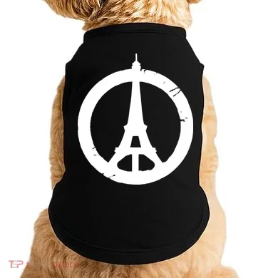 Support Paris Peace Sign Eiffel Tower Doggie Tank