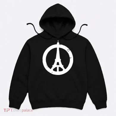 Support Paris Peace Sign Eiffel Tower Hoodie