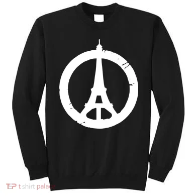 Support Paris Peace Sign Eiffel Tower Sweatshirt