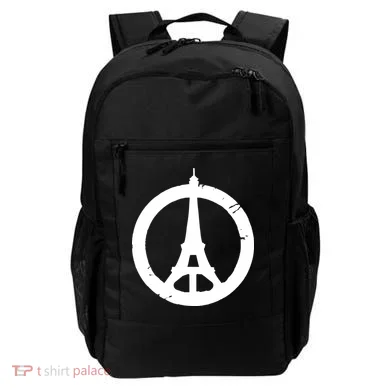 Support Paris Peace Sign Eiffel Tower Backpack