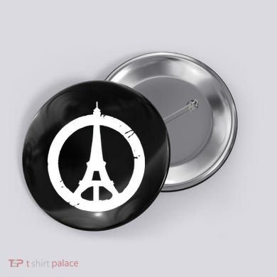 Support Paris Peace Sign Eiffel Tower Button