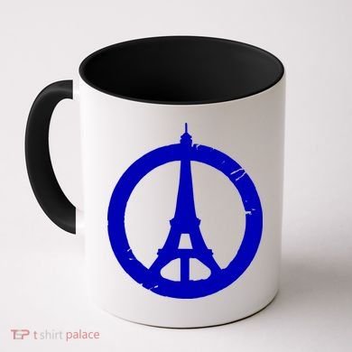 Support Paris Peace Sign Eiffel Tower Coffee Mug
