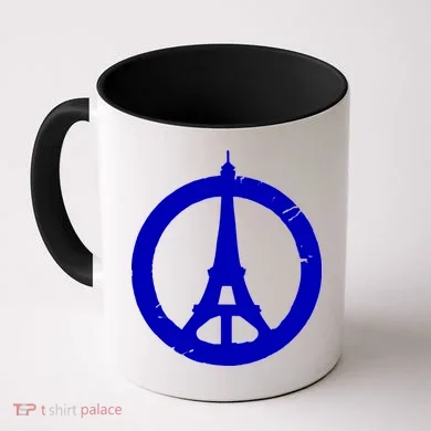 Support Paris Peace Sign Eiffel Tower Coffee Mug