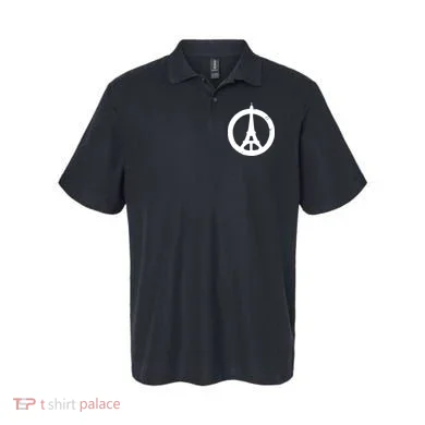 Support Paris Peace Sign Eiffel Tower Polo