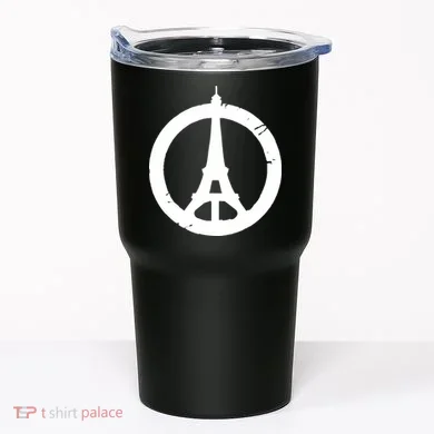 Support Paris Peace Sign Eiffel Tower Tumbler