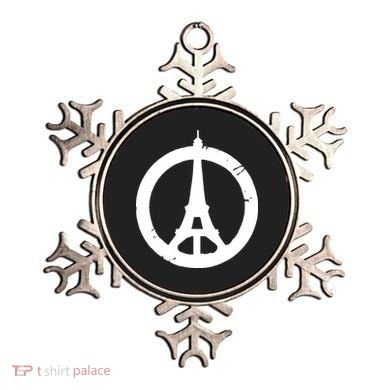 Support Paris Peace Sign Eiffel Tower Ornament