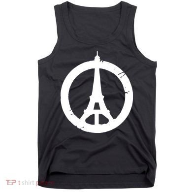 Support Paris Peace Sign Eiffel Tower Tank Top