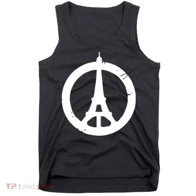 Support Paris Peace Sign Eiffel Tower Tank Top