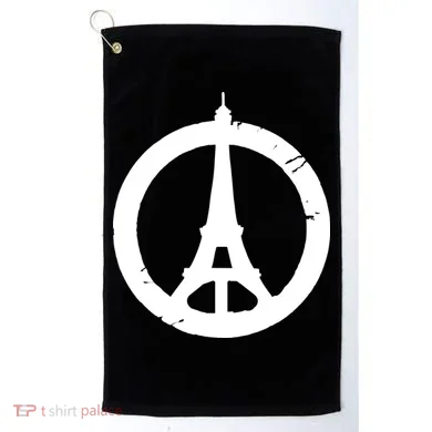 Support Paris Peace Sign Eiffel Tower Golf Towel