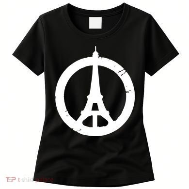 Support Paris Peace Sign Eiffel Tower Women's T-Shirt