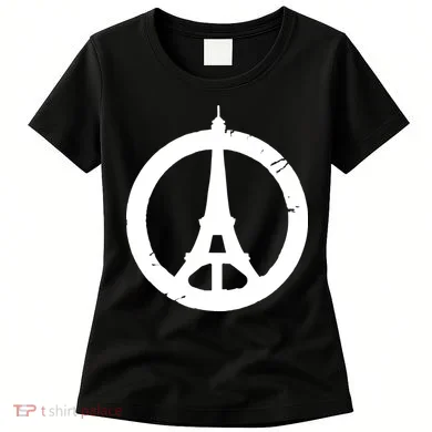 Support Paris Peace Sign Eiffel Tower Women's T-Shirt